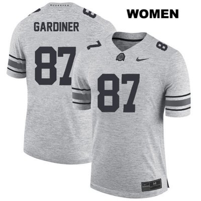 Women's NCAA Ohio State Buckeyes Ellijah Gardiner #87 College Stitched Authentic Nike Gray Football Jersey JB20C62UJ